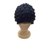 Hand Knitted Fair Trade Woollen Bobble Beanie Hat - Blue