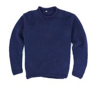 Hand Knitted Wool Jumper Crew Neck Sweater Plain Cozy Knitwear Artisan Unisex