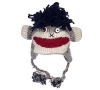 Hand Knitted Woolly Hat | Fun Wool Knit Fleece Lined Animal Hat for Men and Women | One Size Fits All | Wooly Winter Cap with Ear Warmers and Tassels