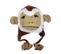 Hand Knitted Woolly Hat | Fun Wool Knit Fleece Lined Animal Hat for Men and Women | One Size Fits All | Wooly Winter Cap with Ear Warmers and Tassels