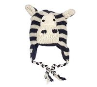Hand Knitted Woolly Hat | Fun Wool Knit Fleece Lined Animal Hat for Men and Women | One Size Fits All | Wooly Winter Cap with Ear Warmers and Tassels