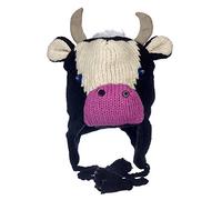 Hand Knitted Woolly Hat | Fun Wool Knit Fleece Lined Animal Hat for Men and Women | One Size Fits All | Wooly Winter Cap with Ear Warmers and Tassels