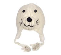 Hand Knitted Woolly Hat | Fun Wool Knit Fleece Lined Animal Hat for Men and Women | One Size Fits All | Wooly Winter Cap with Ear Warmers and Tassels