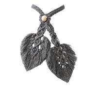 Hand Knitting Curtain Tieback Window Drape Tie Cotton, Grey