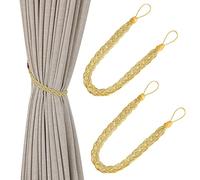 Hand Knitting Curtains Tied Rope Simple Type Curtain Tie Backs and Accessories (Yellow)