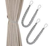 Hand Knitting Curtains Tied Rope Simple Type Curtain Tie Backs(Grey)