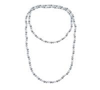 Bling Jewelry Hand Knotted Long Strand Double Triple Wrap Endless Layering 8MM Tri Color Multicolor Black White Grey Simulated Pearl Strand Necklace For Women Length 62 Inch