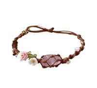Hand Knotted Macrame Bracelet for Women, Vintage Floral Braided Adjustable Woven Jewelry, Elegant Accessory for Daily Wear Party, Gift for Mom Wife Friend