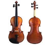 Hand Lacquered Tiger Grain Solid Wood Ebony Accessory Violin Beginner Violin(4/4)
