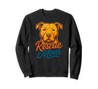 Hand-Lettered Dog Rescue Mom Brush Art Pitbull Sweatshirt