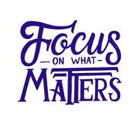 Hand Lettering and Typography Motivation Quote Focus on What Matters Wall Vinyl Sticker Decor 65.6x80.6cm Store Decoration DarkBlue
