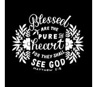 Hand Lettering Blessed are The Pure Heart Wall Decals Paster Paper 40x51cm Can Modify and add Information White