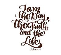 Hand Lettering i am The Way Truth and Life John 14 6 Wall Decals Paster Paper 49.2x59.2cm Glass Stickers Coffee
