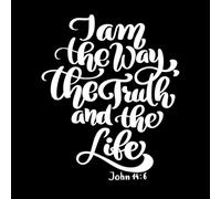 Hand Lettering i am The Way Truth and Life John 14 6 Wall Decals Paster Paper 65.6x78.9cm It Won't Fall Off White