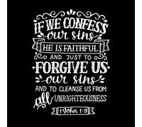 Hand Lettering if we cofess Our sins he Fine Carving Stickers 57.6x78.7cm Window Decals White