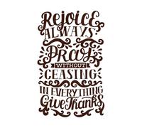 Hand Lettering Rejoice Always Pray Without Fine Carving Stickers 36x57.1cm Do not Damage The Wall Surface Coffee