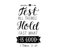 Hand Lettering Test All Things Hold Fast What Fine Carving Stickers 34x59.3cm Glass Stickers Black