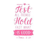 Hand Lettering Test All Things Hold Fast What Fine Carving Stickers 47.6x83cm It Won't Fall Off Pink