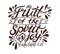 Hand Lettering The Fruit of Spirit is Joy Wall Decals Paster Paper 42x43.2cm Glass Stickers Coffee