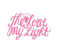 Hand Lettering The Lord is My Light Made Near Fine Carving Stickers 36x57.2cm Car Body Decoration Pink