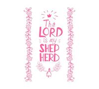 Hand Lettering The Lord is My Shepherd Wall Decals Paster Paper 57.6x82.7cm Multiple Size Options Pink