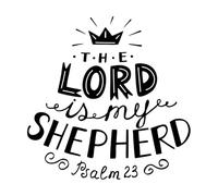 Hand Lettering The Lord is My Shepherd with Crown Wall Decals Paster Paper 42x42cm Can Modify and add Information Black