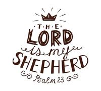 Hand Lettering The Lord is My Shepherd with Crown Wall Decals Paster Paper 54.6x54.6cm Art Decoration Coffee
