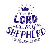 Hand Lettering The Lord is My Shepherd with Crown Wall Decals Paster Paper 67.2x67.2cm Wall beautification DarkBlue