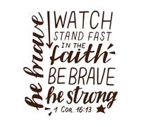 Hand Lettering Watch Stand Fast in Faith Fine Carving Stickers 67.2x75.4cm Car Body Decoration Coffee