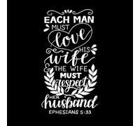 Hand Lettering with Bible Verse Each Man Must Love Wall Decals Paster Paper 54.4x100.8cm Easy Installation White