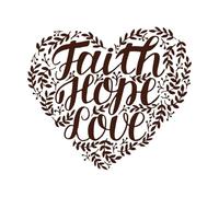 Hand Lettering with Bible Verse Faith Hope Fine Carving Stickers 67.2x77.1cm Do not Damage The Wall Surface Coffee