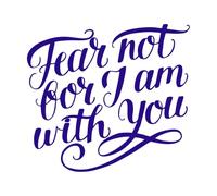 Hand Lettering with Bible Verse Fear not Wall Decals Paster Paper 54.6x60.3cm Car Body Decoration DarkBlue