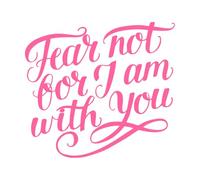 Hand Lettering with Bible Verse Fear not Wall Decals Paster Paper 67.2x74.2cm Window Decals Pink