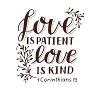 Hand Lettering with Bible Verse Love is Patient Wall Decals Paster Paper 67.2x73.6cm Do not Damage The Wall Surface Coffee