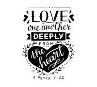 Hand Lettering with Bible Verse Love one Another Wall Decals Paster Paper 36x50cm Do not Damage The Wall Surface Black