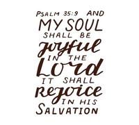 Hand Lettering with Bible Verse My Soul Shall Wall Decals Paster Paper 36x54.4cm Equipped with Transfer Film kit Coffee