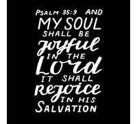 Hand Lettering with Bible Verse My Soul Shall Wall Decals Paster Paper 50.4x76.2cm Glass Stickers White