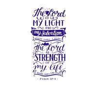 Hand Lettering with Bible Verse The Lord is My Wall Decals Paster Paper 34x68.8cm Tattoo Culture DarkBlue