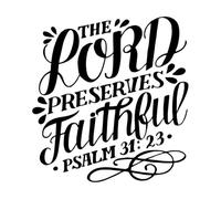 Hand Lettering with Bible Verse The Lord preserves Wall Decals Paster Paper 67.2x71.2cm Do not Damage The Wall Surface Black