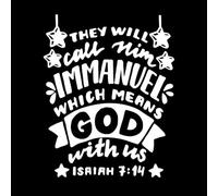 Hand Lettering with Bible Verse They Will Call Him Wall Decals 68x84.8cm Personalized Customization White