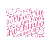Hand Lettering with Bible Verse Wall Decals Paster Paper 52x67.9cm Wall beautification Pink