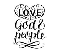 Hand Lettering with Inspirational Quote Love god Wall Decals Paster Paper 57.6x80.5cm Removable Without Leaving Glue Black