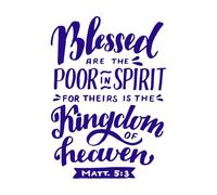 Hand Lettering wth Bible Verse Blessed Wall Decals Paster Paper 57.6x81.1cm Removable Without Leaving Glue DarkBlue
