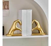 Hand Love Gesture Bookends, Hand Love Gesture Sculpture Book Ends, Love Finger Statue Decorative Book Ends for Shelves, Modern Art Sculpture Aesthetic Home Decor