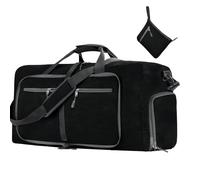 Hand Luggage Bag - Large Travel Duffel Bag | Hand Luggage Bag | Foldable Weekender Night Bag | Travel Airplane Storage Bag for Travel, Camping, , Black, riferimento alla descrizione, Please refer