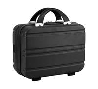 Hand Luggage Makeup 14 Inch Large Capacity Case Small Luggage for Travel Fashion Cosmetic Storage Organizer for Socks, Underwear, Bras with, Black, Voir description, Antique