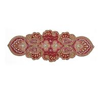 Hand Made Beaded Table Runner 13x36 Inch in Mini Paisley Design Red Silver Gold Colors,Produced by Skilled Village Artisans in India - A Beautiful Complements to Dinner