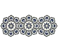 Hand Made Beaded Table Runner 13x36 Inch in Navy Charcoal Circle Design,produced by skilled village Artisans in India - A Beautiful Complements to Dinner Table Decor Offered by Linen Clubs
