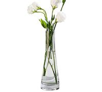 Hand-Made Blown Art Bud Glass Vase Clear Flower Bud Vase Single Stem Vases Decorative Glass Vase Bottles Centerpiece for Wedding Party Home and Office Décor(Transparent)