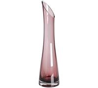 Hand-Made Blown Glass Bud Vase, Single Rose Vase, Transparent Decorative Floral Centerpiece with Tilt Mouth, Minimalist & Elegant Flower Pot for Home, Wedding, Table Centerpiece